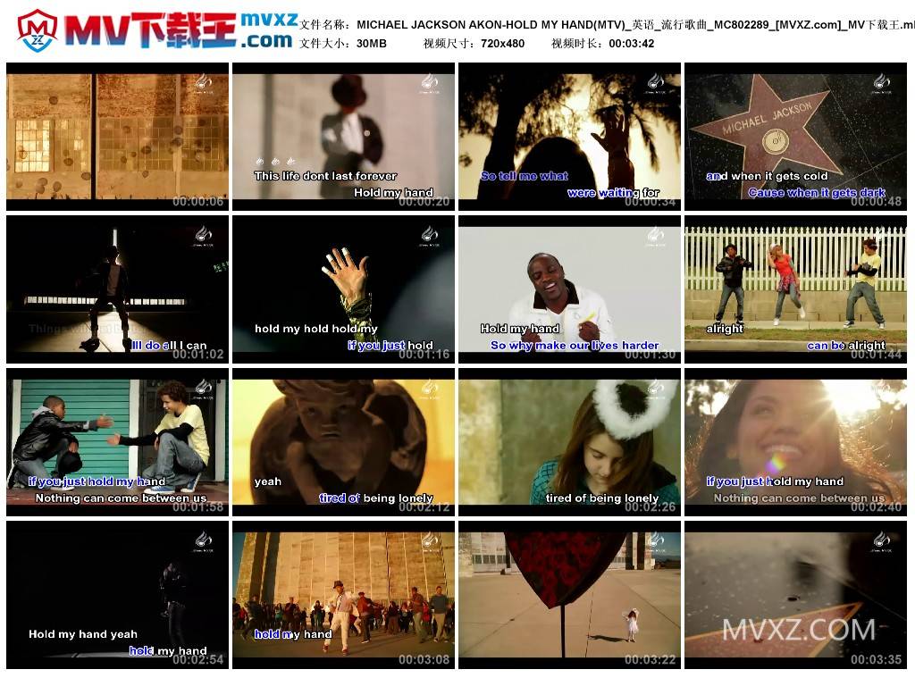 MICHAEL JACKSON AKON-HOLD MY HAND(MTV)_英语_流行歌曲_MC802289